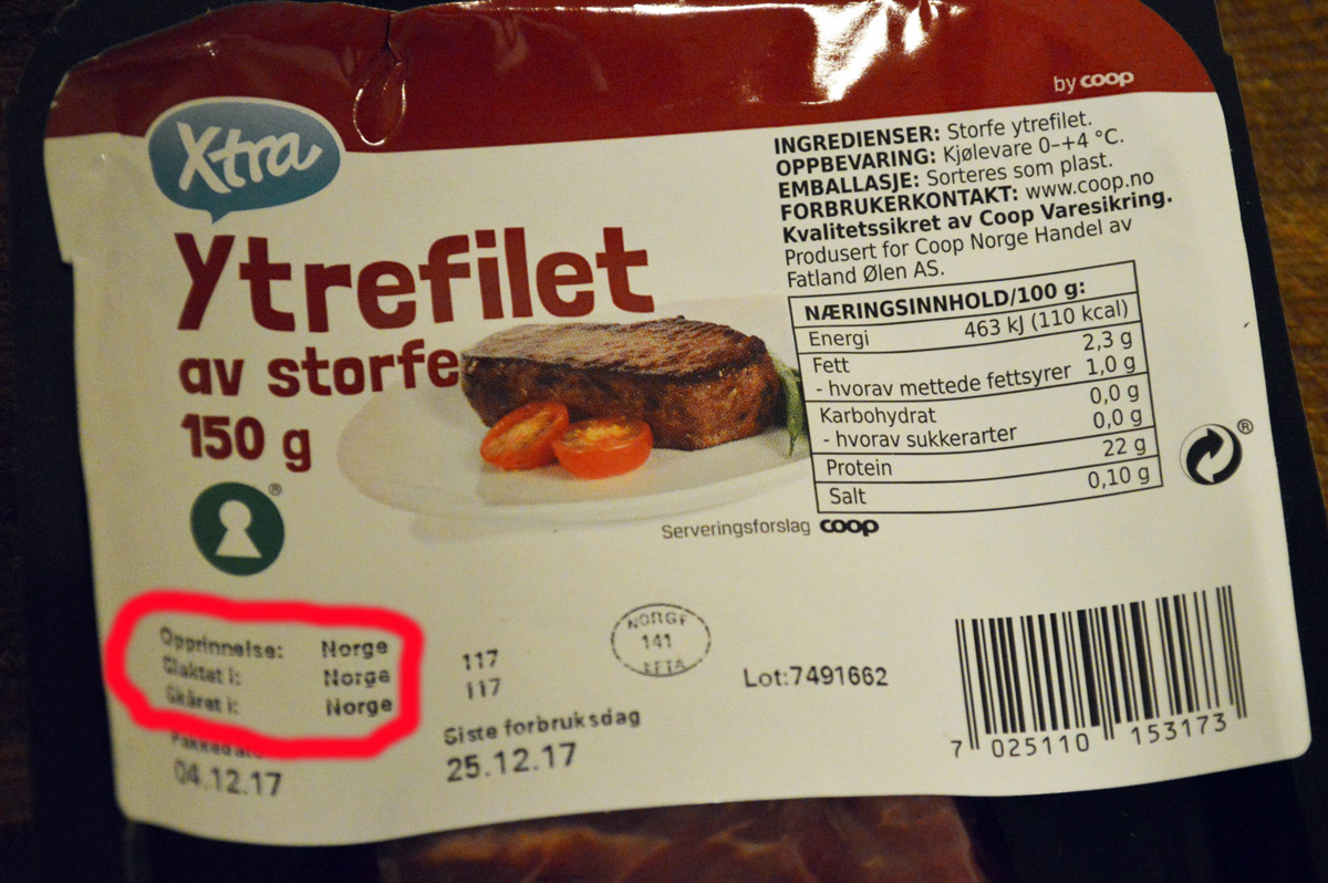 Norsk ytrefilet til 133 kr. pr. kg.